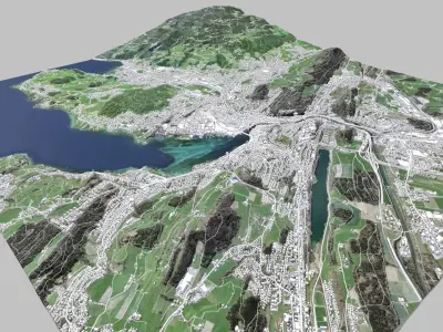 Cityscape  Lucerne Switzerland 3D model