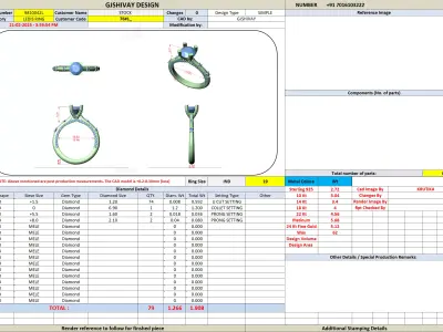 Round Diamond Solitaire Engagement Ring CAD Design 3DM STL 3D print model