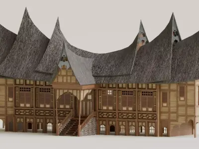 Traditional Houses - Rumah Gadang Low-poly 3D model