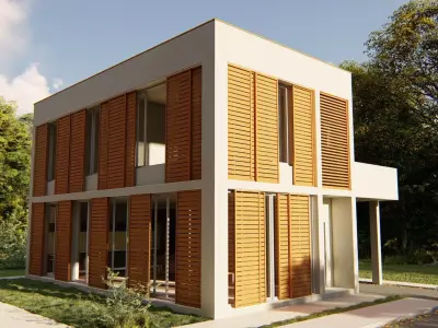 2 Storey House Exterior Render 3D model