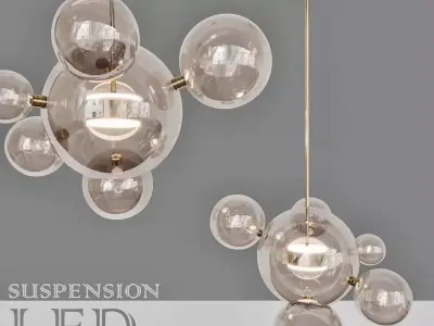 Suspension LED design BUBBLE LAMP 6 3D model