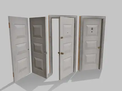 Door white 07 Low-poly 3D model