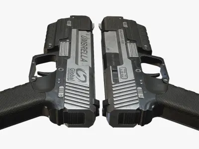 Sci Fi Gun Low-poly 3D model 10