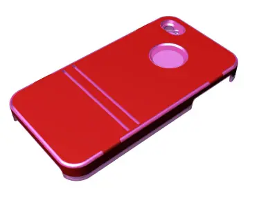 iphone4 and 4s red lighting case mold case Low-poly 3D model