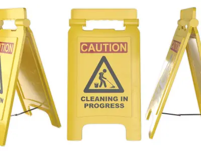 Cleaning In Progress Sign 3D model