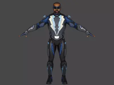 Black Lightning Low-poly 3D model