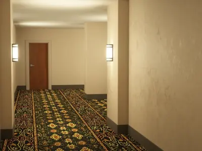 Hotel Hallway Octane Free 3D model