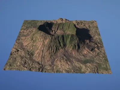 Landscape Environment Volcano Snow 25 Low-poly 3D model
