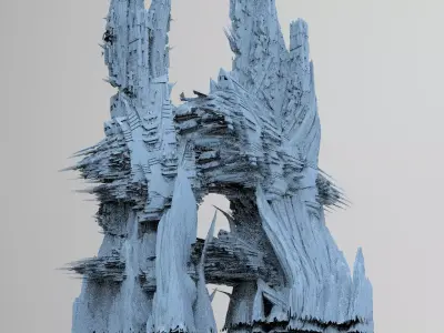 Alien Cliffs rock structure Base 2 versions 3D model