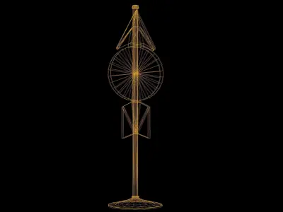 Bus Stop Pole Low Poly  Low-poly 3D model