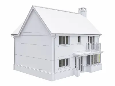 Neighborhood Houses P06 Low-poly 3D model