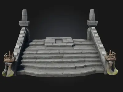 Ancient Stepped Altar  Sacred Heights of Forgotten Rituals 3D model