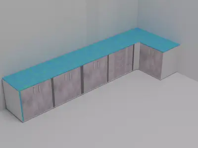 Low poly kitchen Free low-poly 3D model