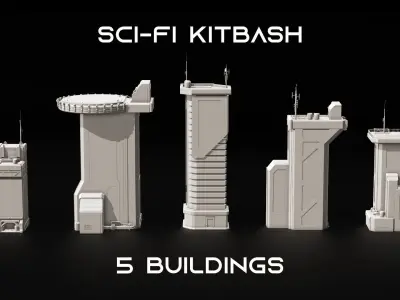 Sci Fi Buildings 3D model