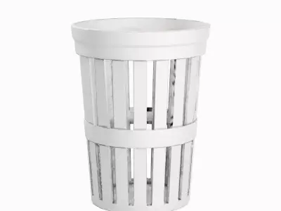 Street Trash Can Set Low-poly 3D model