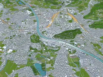 Salzburg Austria Low-poly 3D model