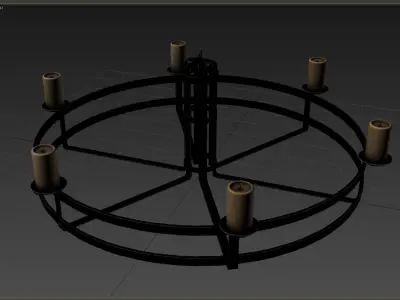 Medieval Torch Low-poly 3D model 11