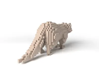 Raccoon Minecraft Voxel Low-poly 3D model