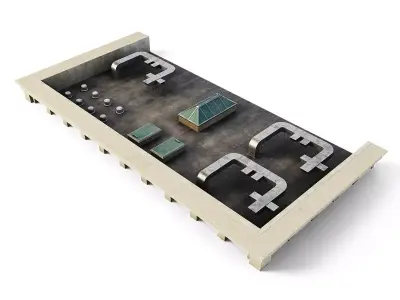 Tenement Building Roof Floor Low-poly 3D model