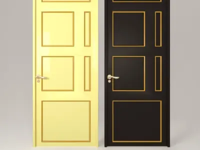 Door 1 with gold handles 3D model