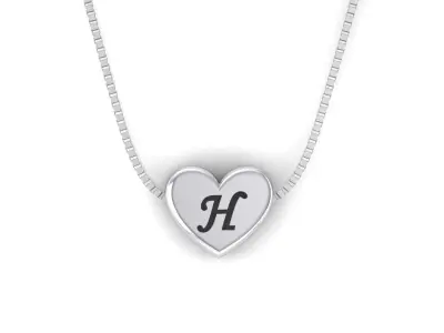 Pendant initial heart H 3D print model