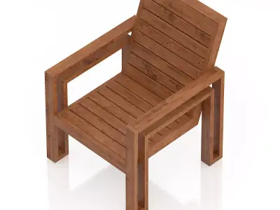 Wooden Chair 3D model buy