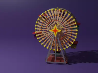 Cartoon Ferris Wheel 3D model