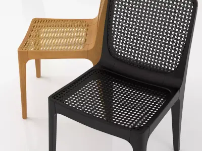Bossa rattan dining chair 3D model