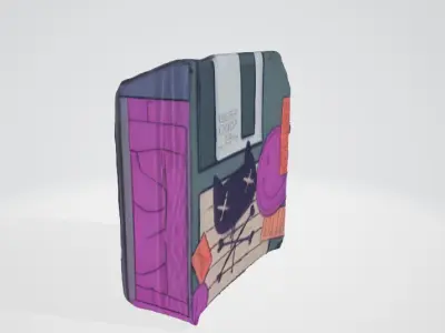 Floppy Disk-Themed Wall for 3D Projects Low-poly 3D model