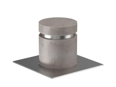 Concrete sidewalk parking barrier bollards 3D model