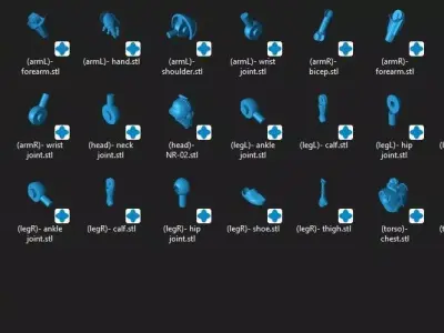 NR-02 One12 Scale Articulation Droid STL Files  3D print model