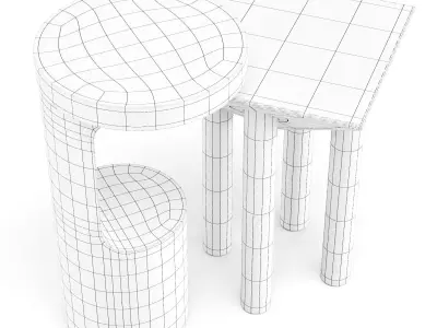 Crate and Barrel Hout and Flora - Side Tables 3D model