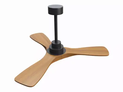 Wood Ceiling Fan with Light 3D model