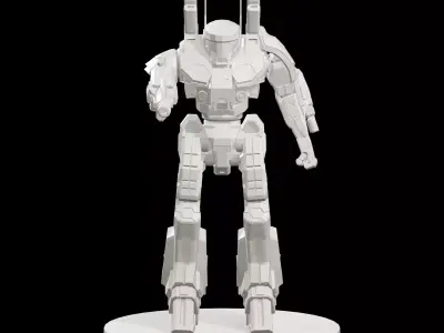 Mecha Robot Science Fiction On Base 3D print model
