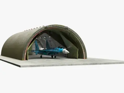  Abandoned Hardened Shelter Aircraft with Fighter Jet 