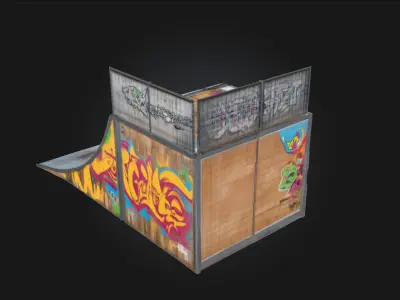 Skate Ramp Graffiti  Urban Style in Motion 3D model