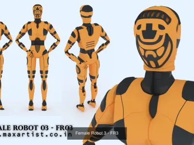 Female Robot Characters 3D Model Pack