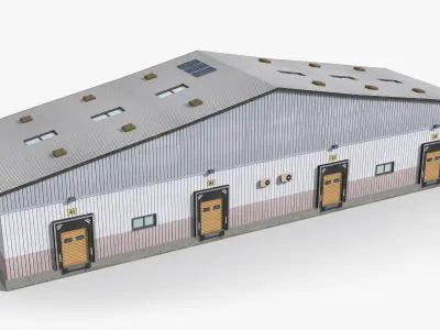 Factory x28 Low-poly 3D model