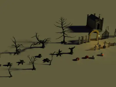 The Ultimate Graveyard Game Pack Low-poly 3D model