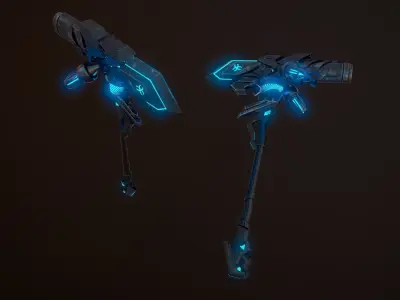 Sci-Fi Battle Axe 2  Low-poly 3D model