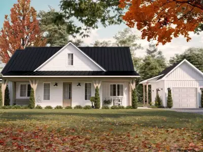 Modern 3-Bedroom Bungalow with Garage Screened Porch 3D Model  3D model