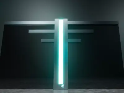 Modern Handrail Low-poly 3D model