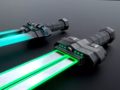 cyberpunk swords 3D model