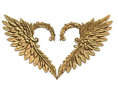 Wings Printable carved decor 16 3D print model