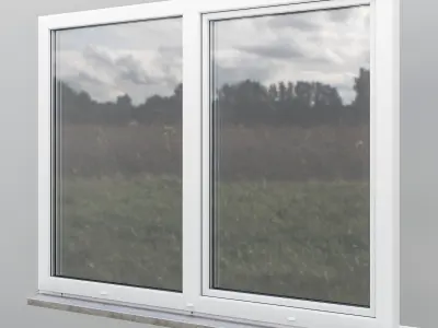 House windows Low-poly 3D model