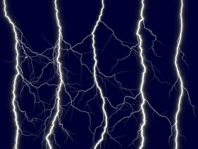 Realistic Lightnings Bundle 02 - 5 pack CG