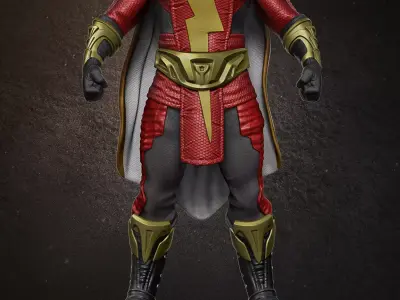 Shazam statue of superhero 3D print model