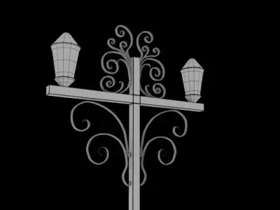 Victorian Style Decorative Street Lamp 3D Model Low-poly 3D model