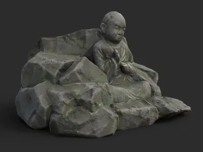 Rock Buddha 1008 Low-poly 3D model