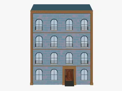 Cartoon Building 6 Low-poly 3D model